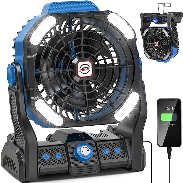 20000mAh Camping Fan with 4 LED Lights